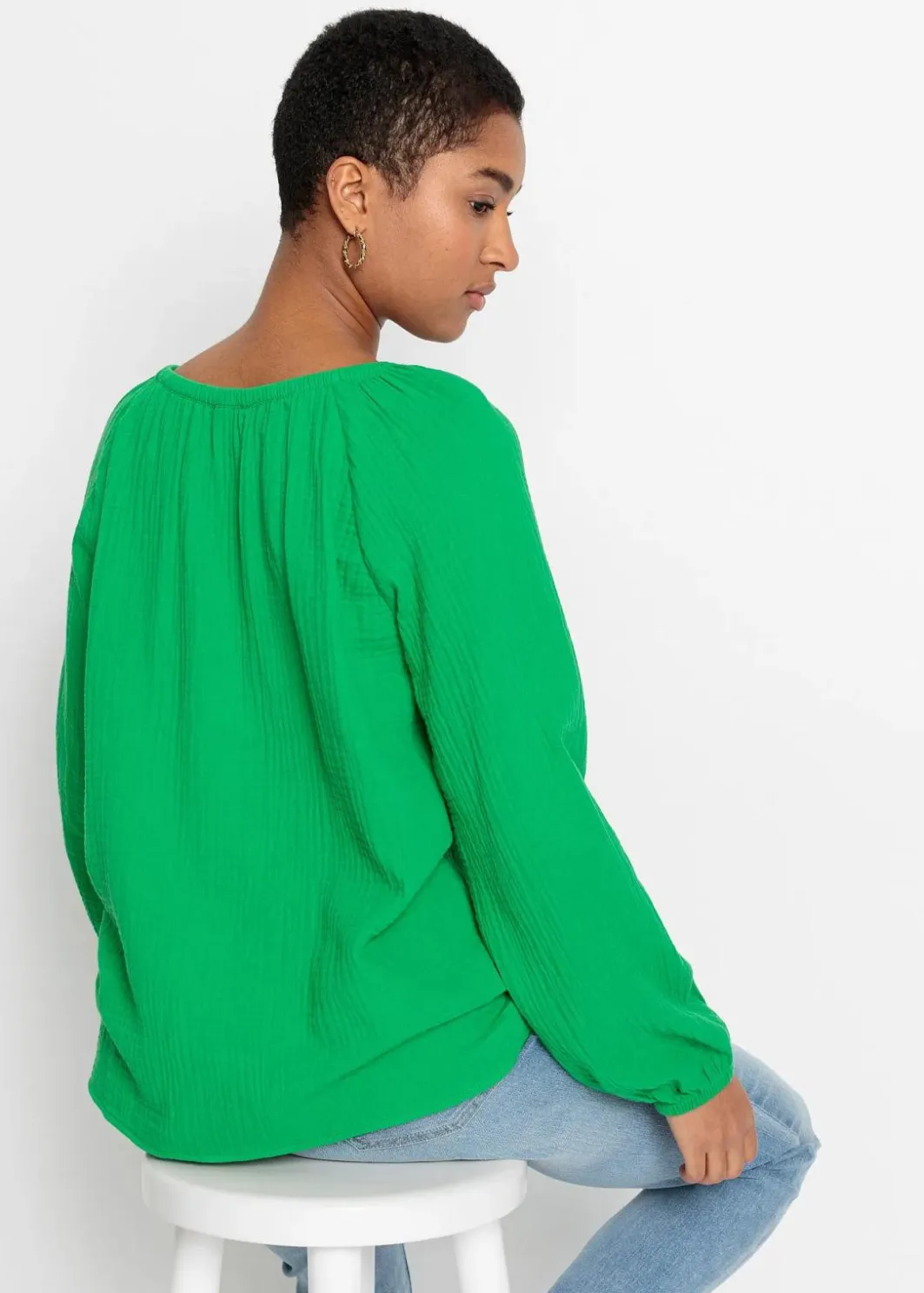 Damen bonprix Blusen & Tuniken|Bekleidung·Jacken & Mäntel|Schlupfbluse aus luftigem Musselin