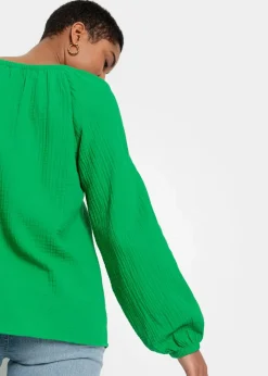 Damen bonprix Blusen & Tuniken|Bekleidung·Jacken & Mäntel|Schlupfbluse aus luftigem Musselin