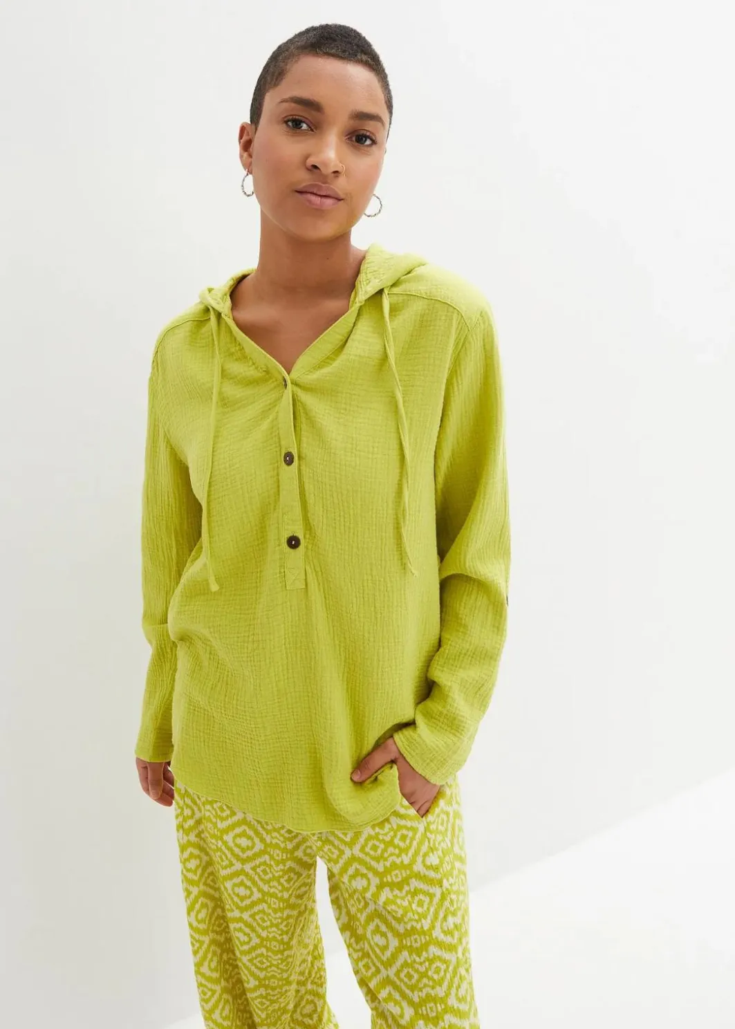 Damen bonprix Blusen & Tuniken|Bekleidung·Jacken & Mäntel|Schlupfbluse aus luftigem Musselin