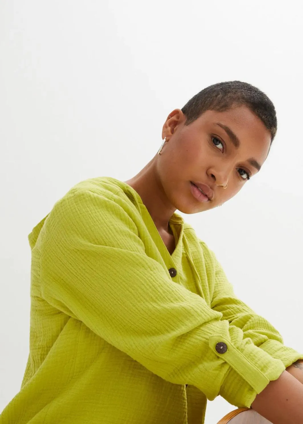 Damen bonprix Blusen & Tuniken|Bekleidung·Jacken & Mäntel|Schlupfbluse aus luftigem Musselin