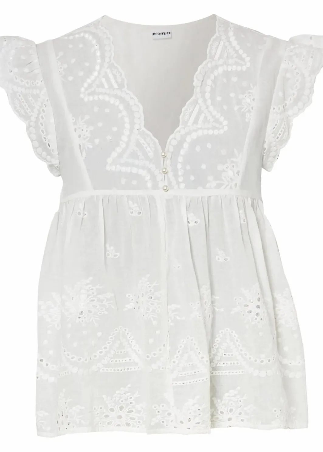 Clearance Schlupfbluse aus reiner Baumwolle Damen Bekleidung·Jacken & Mäntel|Blusen & Tuniken
