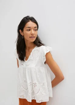 Clearance Schlupfbluse aus reiner Baumwolle Damen Bekleidung·Jacken & Mäntel|Blusen & Tuniken