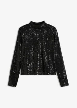 New Schlupfbluse mit Pailletten Damen Blusen & Tuniken|Bekleidung·Jacken & Mäntel