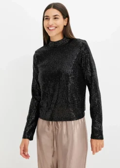 New Schlupfbluse mit Pailletten Damen Blusen & Tuniken|Bekleidung·Jacken & Mäntel