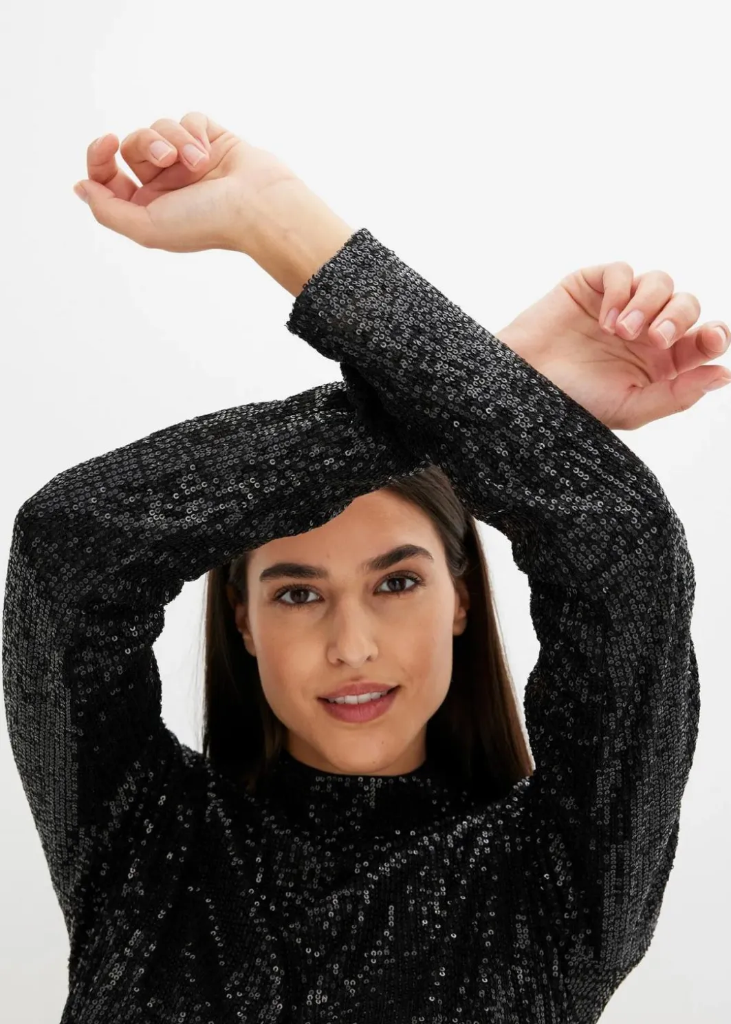 New Schlupfbluse mit Pailletten Damen Blusen & Tuniken|Bekleidung·Jacken & Mäntel