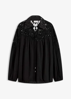 Damen bonprix Festliche Mode|Blusen & Tuniken|Schlupfbluse mit Spitze