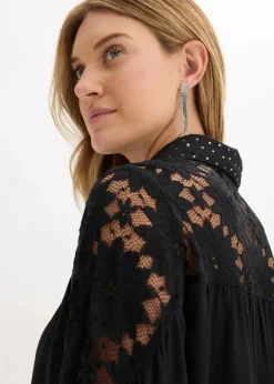 Damen bonprix Festliche Mode|Blusen & Tuniken|Schlupfbluse mit Spitze