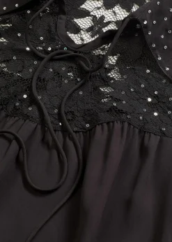 Damen bonprix Festliche Mode|Blusen & Tuniken|Schlupfbluse mit Spitze