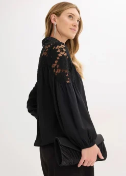 Damen bonprix Festliche Mode|Blusen & Tuniken|Schlupfbluse mit Spitze