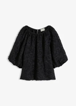 Damen bonprix Bekleidung·Jacken & Mäntel|Blusen & Tuniken|Schlupfbluse mit strukturiertem Blumen-Muster​