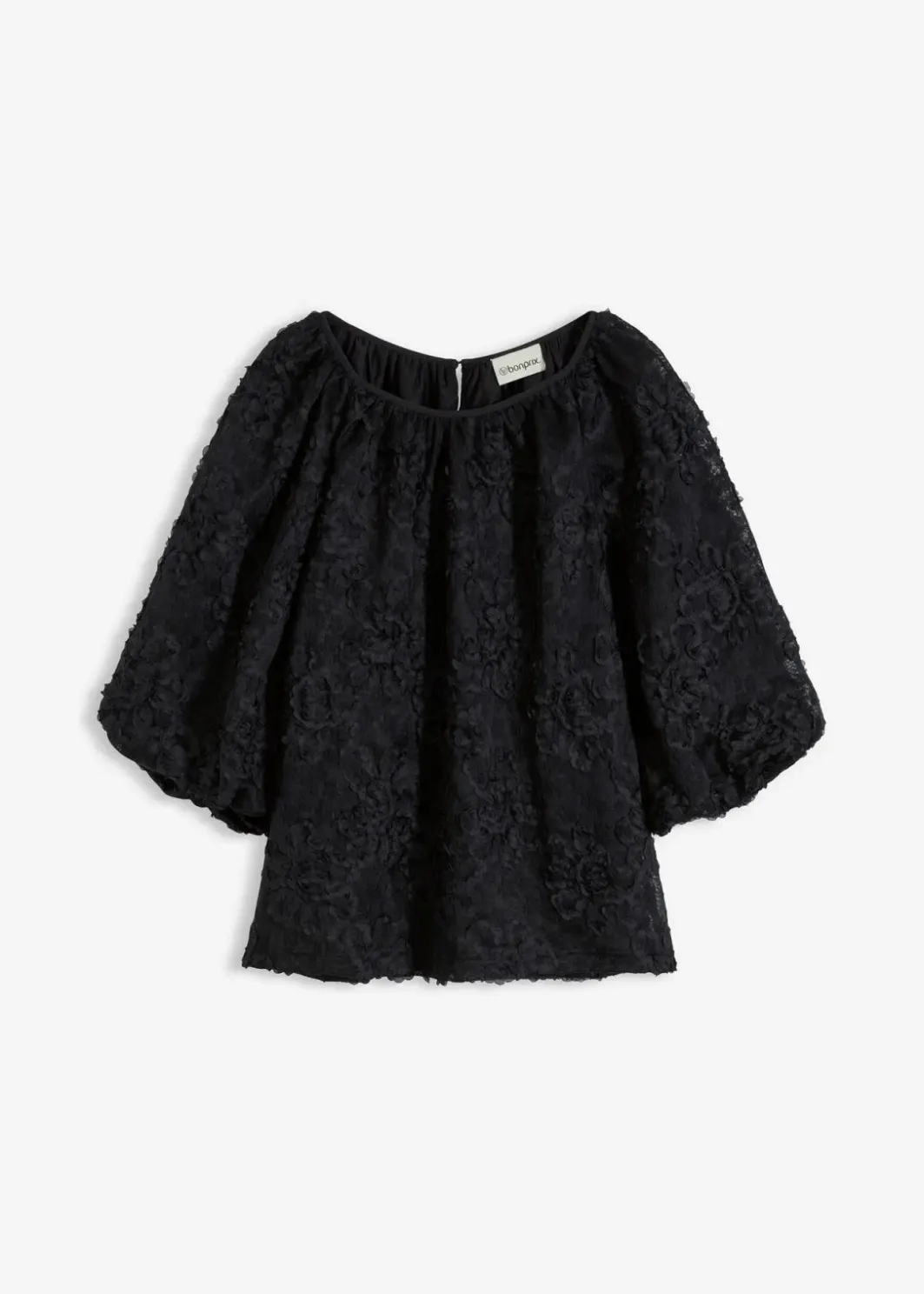 Damen bonprix Bekleidung·Jacken & Mäntel|Blusen & Tuniken|Schlupfbluse mit strukturiertem Blumen-Muster