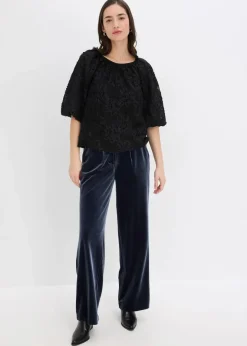 Damen bonprix Bekleidung·Jacken & Mäntel|Blusen & Tuniken|Schlupfbluse mit strukturiertem Blumen-Muster