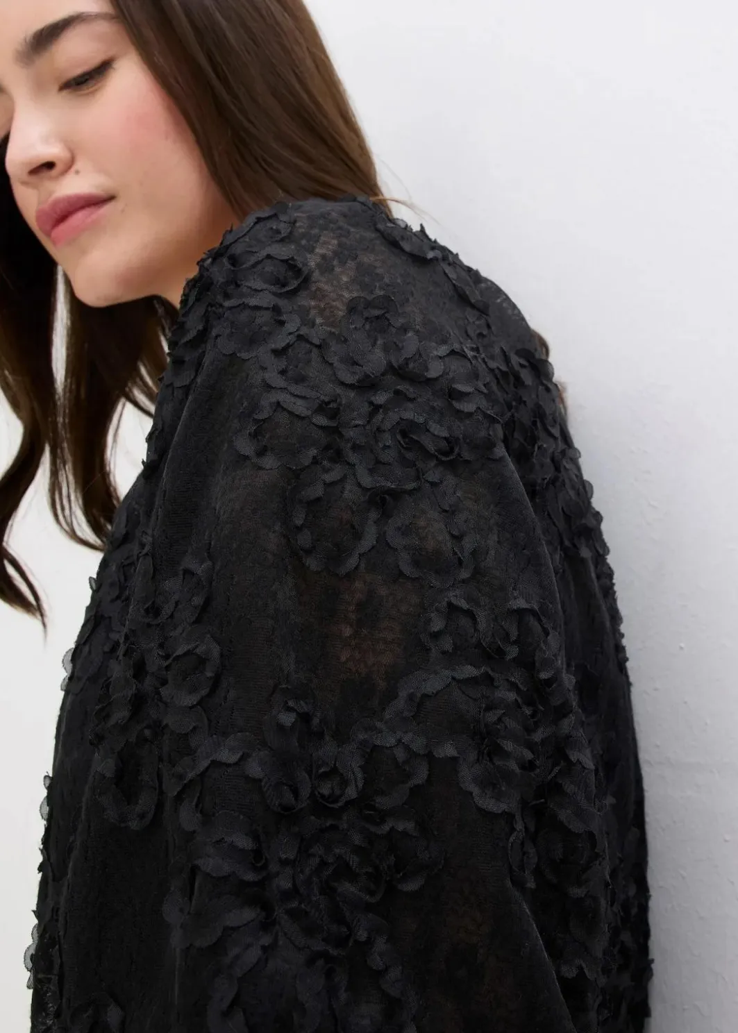 Damen bonprix Bekleidung·Jacken & Mäntel|Blusen & Tuniken|Schlupfbluse mit strukturiertem Blumen-Muster