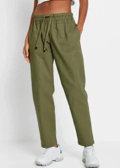Damen bonprix Hosen|Schlupfhose aus luftigem Leinen-Mix