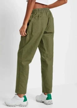 Damen bonprix Hosen|Schlupfhose aus luftigem Leinen-Mix
