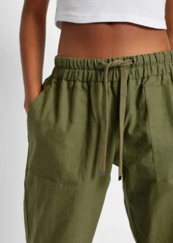 Damen bonprix Hosen|Schlupfhose aus luftigem Leinen-Mix