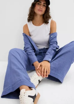 Damen bonprix Zweiteiler & Sets|Hosen|Schlupfhose aus luftigem Musselin