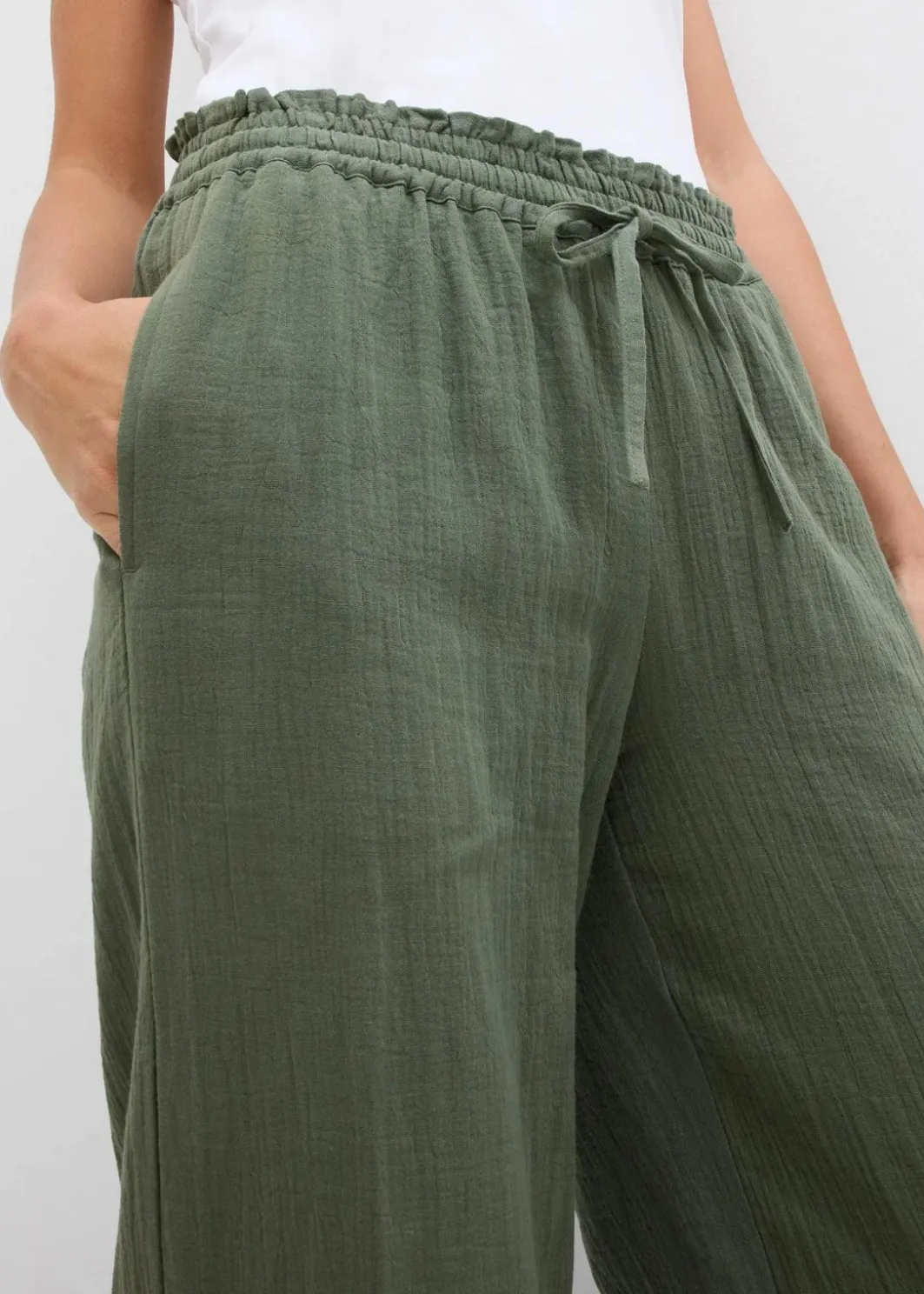 Damen bonprix Hosen|Zweiteiler & Sets|Schlupfhose aus luftigem Musselin