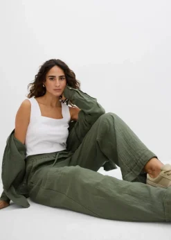 Damen bonprix Hosen|Zweiteiler & Sets|Schlupfhose aus luftigem Musselin