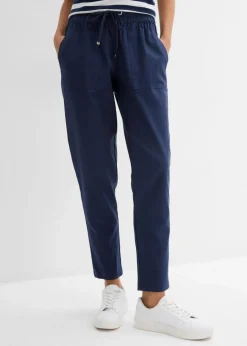 Discount Schlupfhose aus luftigem Leinen-Mix Damen Hosen