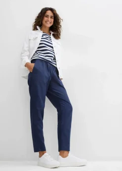 Discount Schlupfhose aus luftigem Leinen-Mix Damen Hosen