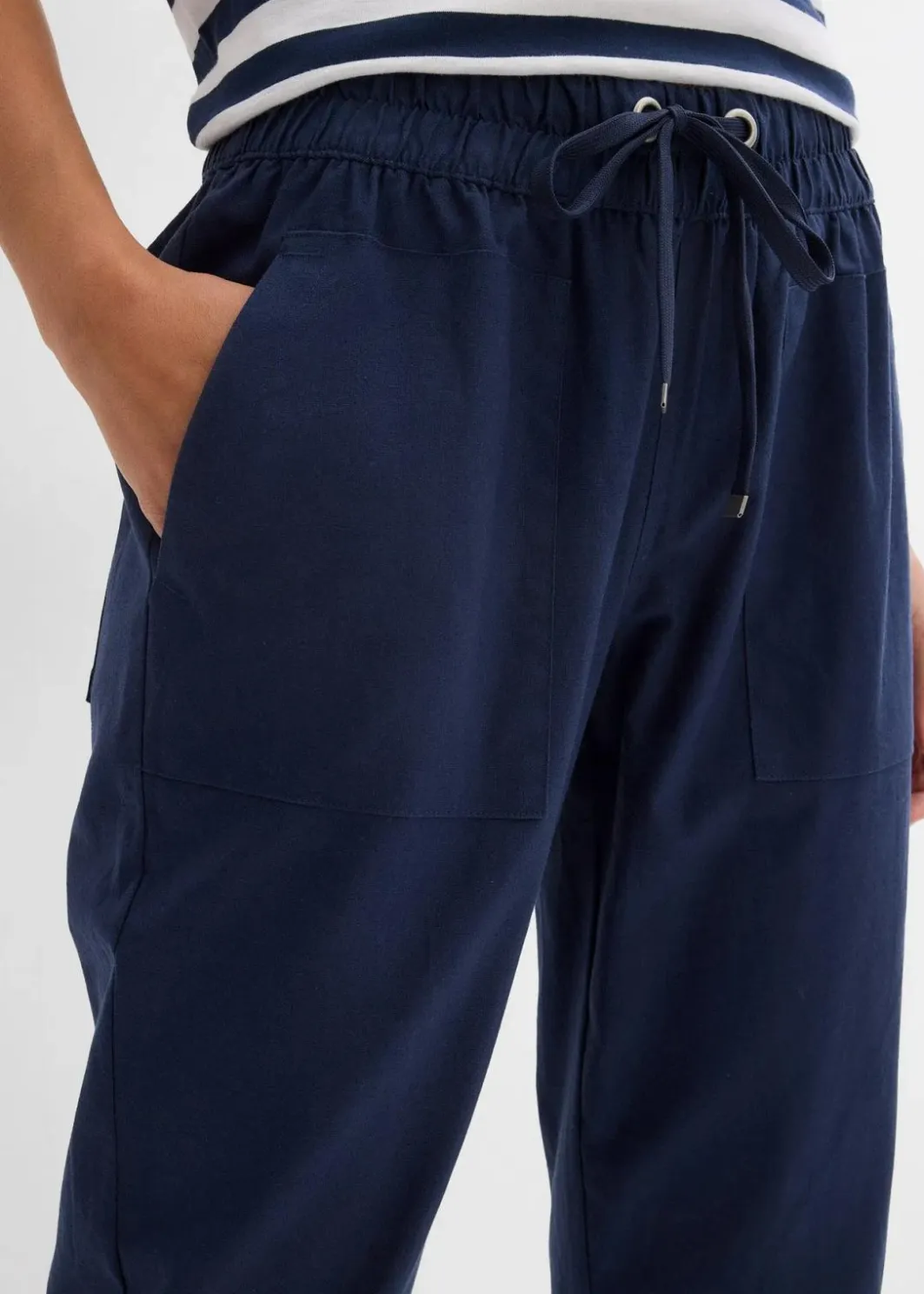 Discount Schlupfhose aus luftigem Leinen-Mix Damen Hosen
