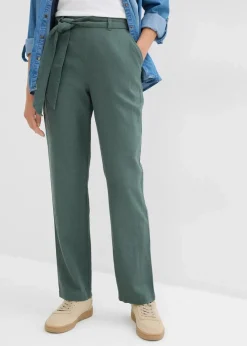Damen bonprix Hosen|Schlupfhose aus luftigem Leinen-Viskose-Mix