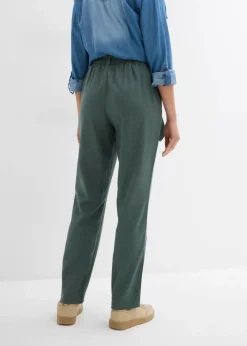 Damen bonprix Hosen|Schlupfhose aus luftigem Leinen-Viskose-Mix