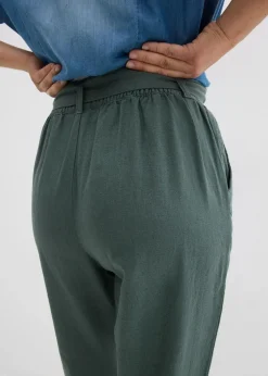 Damen bonprix Hosen|Schlupfhose aus luftigem Leinen-Viskose-Mix