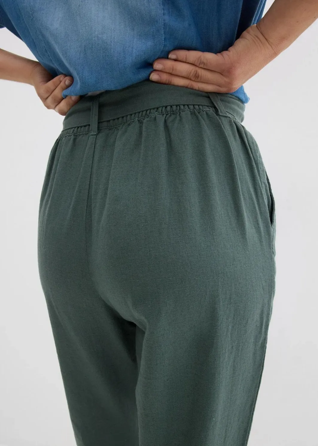 Damen bonprix Hosen|Schlupfhose aus luftigem Leinen-Viskose-Mix