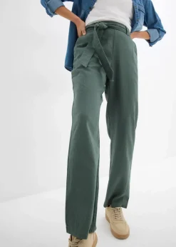 Damen bonprix Hosen|Schlupfhose aus luftigem Leinen-Viskose-Mix