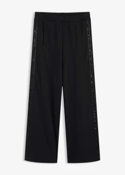 Damen bonprix Bekleidung·Kleider|Hosen|Schlupfhose aus Punto di Roma mit Glitzersteinchen