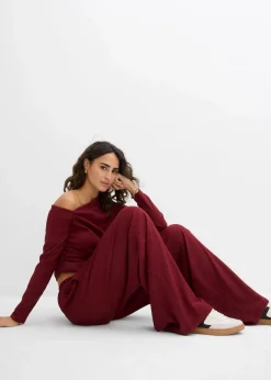 Schlupfhose aus strukturiertem Crêpe Damen Zweiteiler & Sets|Hosen