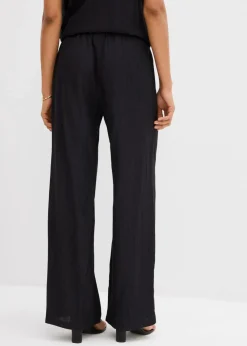 Clearance Schlupfhose aus strukturiertem Viskose-Mix Damen Bekleidung·Kleider|Zweiteiler & Sets