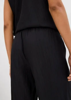 Clearance Schlupfhose aus strukturiertem Viskose-Mix Damen Bekleidung·Kleider|Zweiteiler & Sets