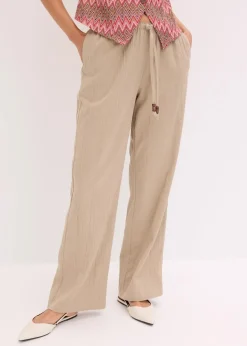 Hot Schlupfhose aus strukturiertem Crinkle Damen Hosen