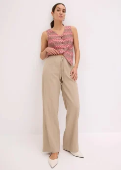 Hot Schlupfhose aus strukturiertem Crinkle Damen Hosen