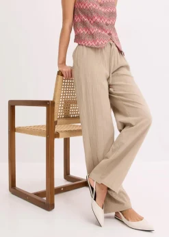 Hot Schlupfhose aus strukturiertem Crinkle Damen Hosen