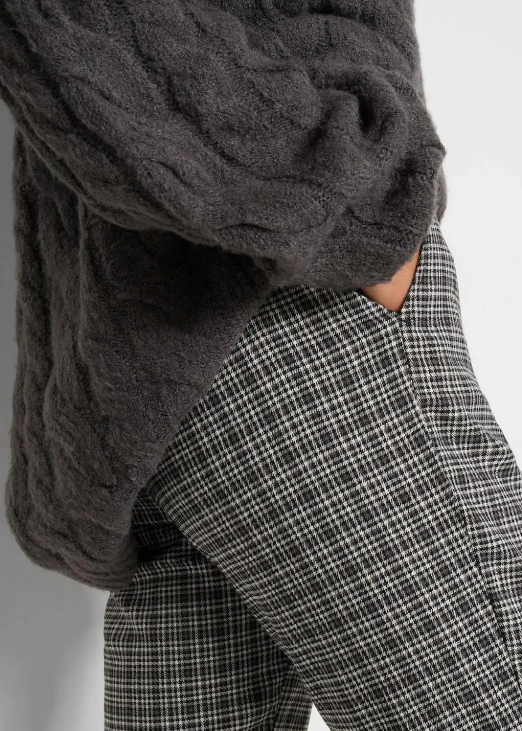 Damen bonprix Bekleidung·Kleider|Nachhaltigere Materialien|Schlupfhose mit Bequembund, kariert