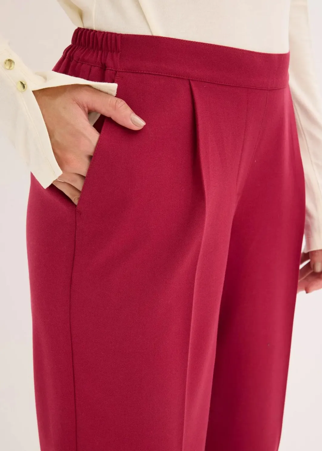 Damen bonprix Hosen|Bekleidung·Kleider|Schlupfhose mit Bügelfalte