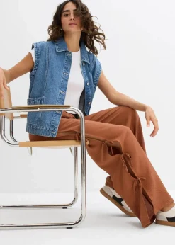 Damen bonprix Hosen|Nachhaltigere Materialien|Schlupfhose mit Schleifen