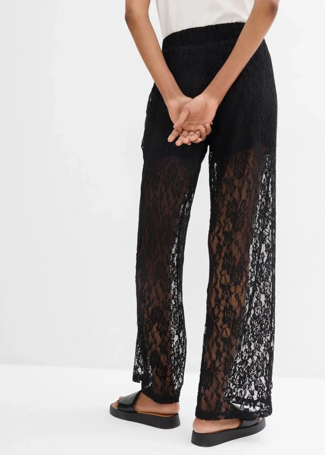 Damen bonprix Hosen|Schlupfhose mit Spitze