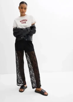 Damen bonprix Hosen|Schlupfhose mit Spitze