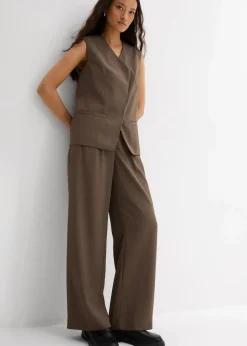 Damen bonprix Hosen|Bekleidung·Kleider|Schlupfhose mit Twill-Struktur