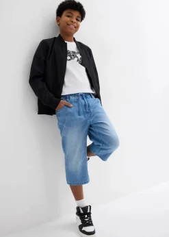 Kinder bonprix Jungen 9-16 Jahre·Jeans|Jungen 9-16 Jahre·Shorts|Schlupf-Jeans-Longbermuda, Slim Fit