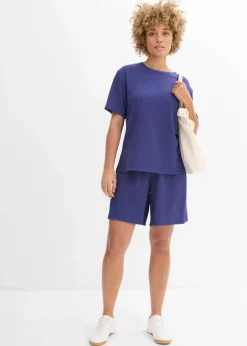 Damen bonprix Hosen|Zweiteiler & Sets|Schlupf-Shorts aus Borkencrepe