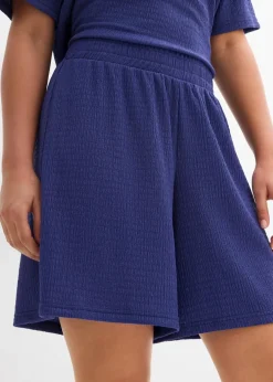 Damen bonprix Hosen|Zweiteiler & Sets|Schlupf-Shorts aus Borkencrepe