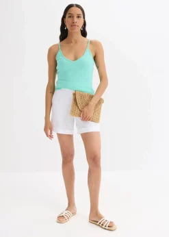 Clearance Schlupf-Shorts aus luftigem Leinen-Mix Damen Shorts|Hosen