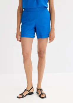 Damen bonprix Hosen|Shorts|Schlupf-Shorts aus luftigem Leinen-Mix