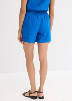 Damen bonprix Hosen|Shorts|Schlupf-Shorts aus luftigem Leinen-Mix